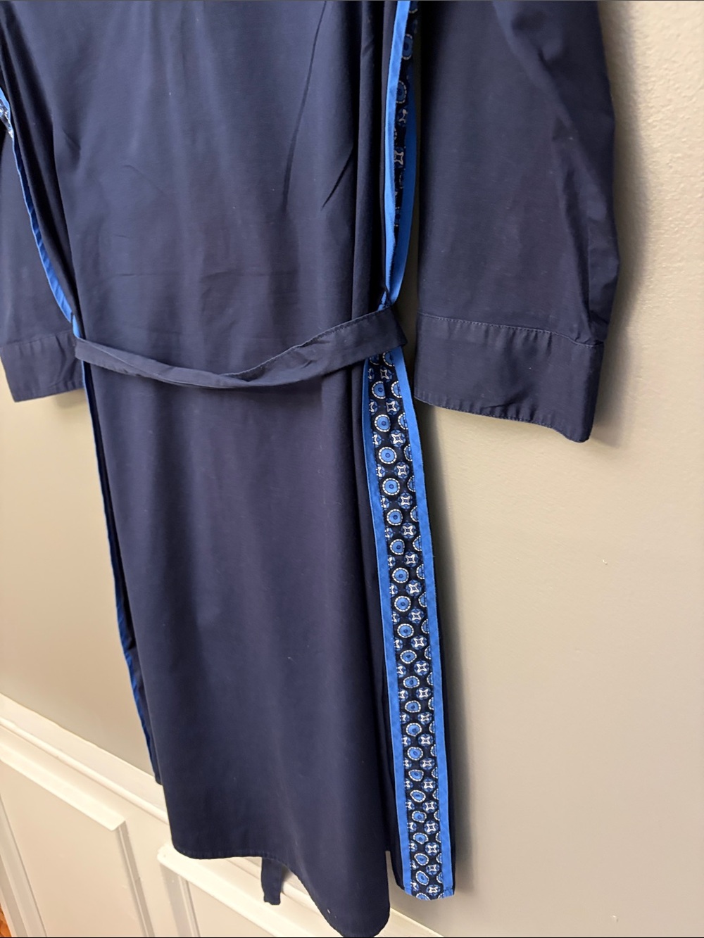 Tommy Hilfiger Women’s Navy Midi Shirt Dress with Bright Blue Trim - Size M - Picture 7 of 11